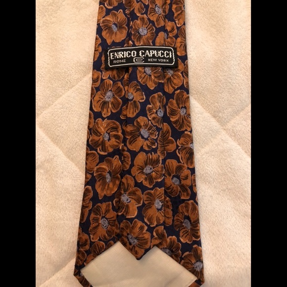 Enrico Capucci Floral Print Silk Tie - Picture 4 of 4
